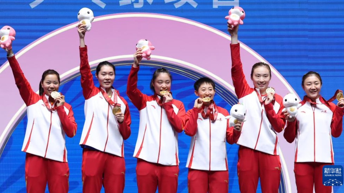 十五运会乒乓球——女子团体金牌赛：山东队夺冠